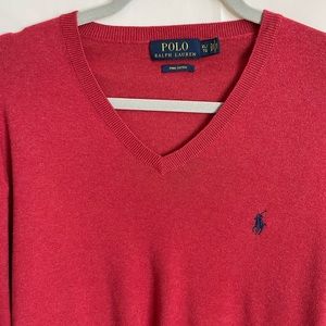 Mens POLO Ralph Lauren V-neck Pima cotton sweater XL